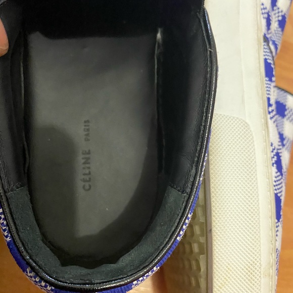 Celine Cobalt Canvas Slip On Sneakers Shoes - Picture 8 of 15